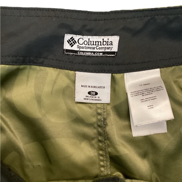 Columbia 38 W 11 Inseam Board Shorts Swim Trunks Green Leaf Pattern - Picture 4 of 6